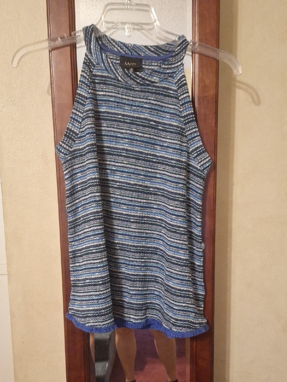 W5 Size Small KnitBlue  Blue Striped Knit Top